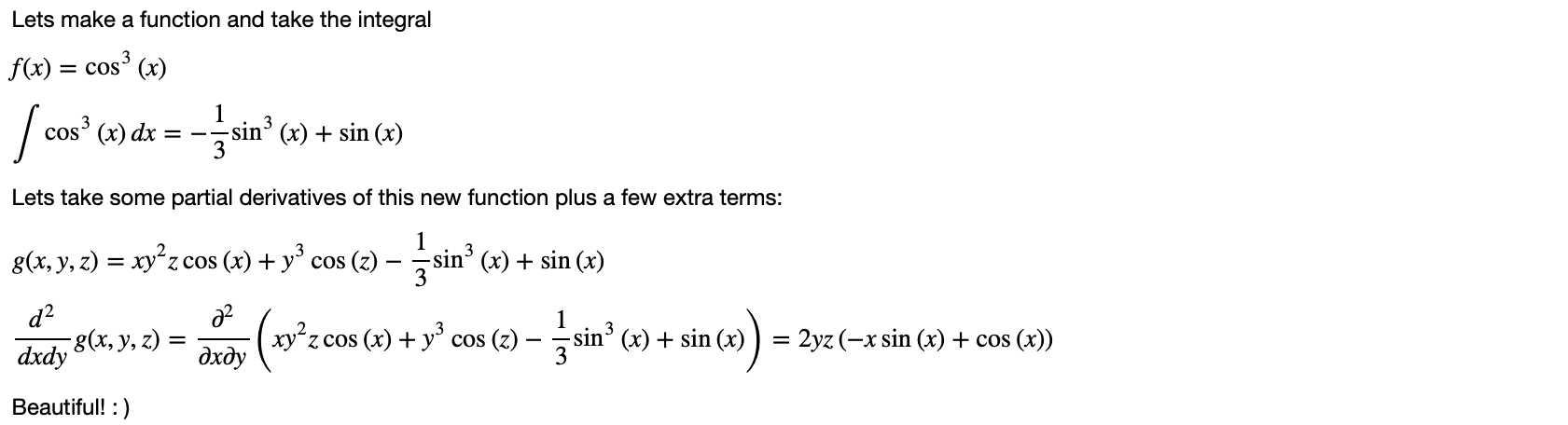 Image of Sympy Integrals and Derivatives